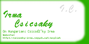 irma csicsaky business card